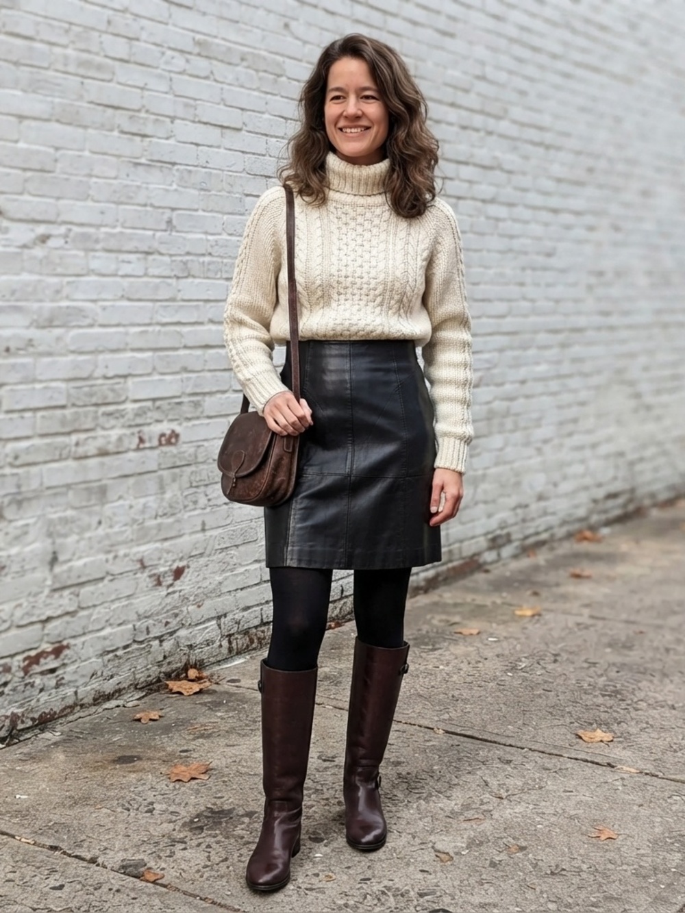 VTG Italian Genuine Leather High Rise Mini Skirt | Modern Minimalist XXS/XS